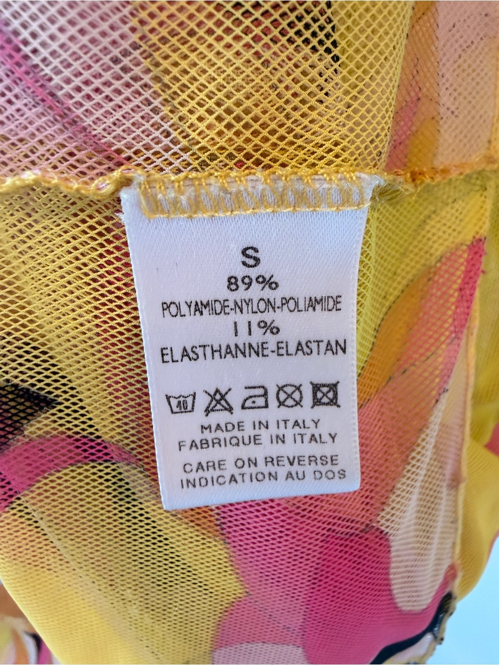 Pucci Sheer Floral Print Swim Cover Up in Pink, Yellow and Peach - Picture 7 of 7